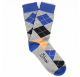 Diamond Checks Socks - Blue and Black
