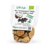 Organic wholegrain cookies with prunes and coconut