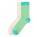 Baby-u. Kinder-Baumwoll-Socken - natural/turquoise