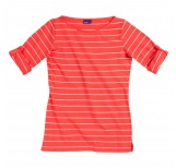Streifen-Shirt, 3/4-Arm - coral/natural striped