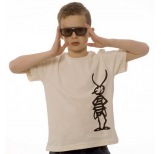 T-shirt with black cotton beetle - kids