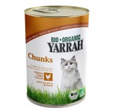 Canned cat food chunks with chicken